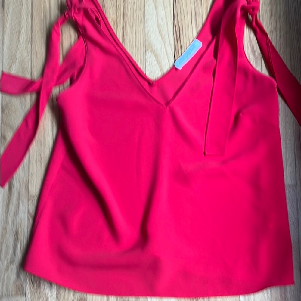 Amanda Uprichard Pink Tie Front Sleeveless Camisole